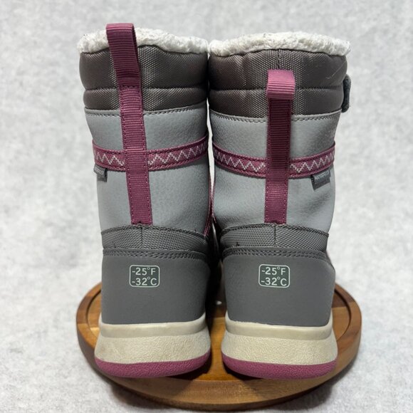Merrell Snow Crush Boots Girls US 4M Gray Pink Leather Waterproof Mid-Calf - Picture 4 of 11